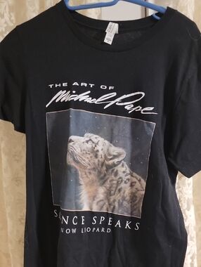 The Art of Michael Rape Graphic Tee - Black with Snow Leopard